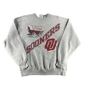 Vintage Oklahoma Sooners OU Crewneck Hanes Sweatshirt Men's Large NCAA Football